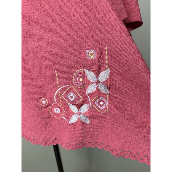 Southern Lady 3XL Pink With Embroidered Accents 100% Polyester Spring Summer - Picture 3 of 12